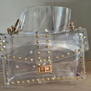 Gold-Accented Clear Bag